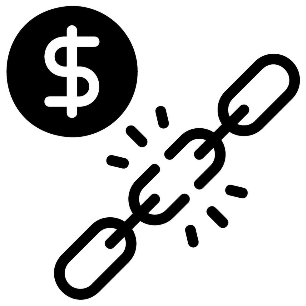 broken glyph icon vector