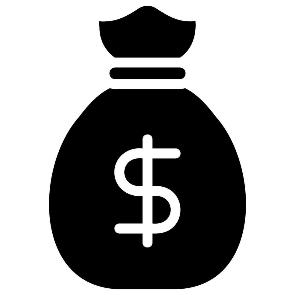money bag glyph icon vector