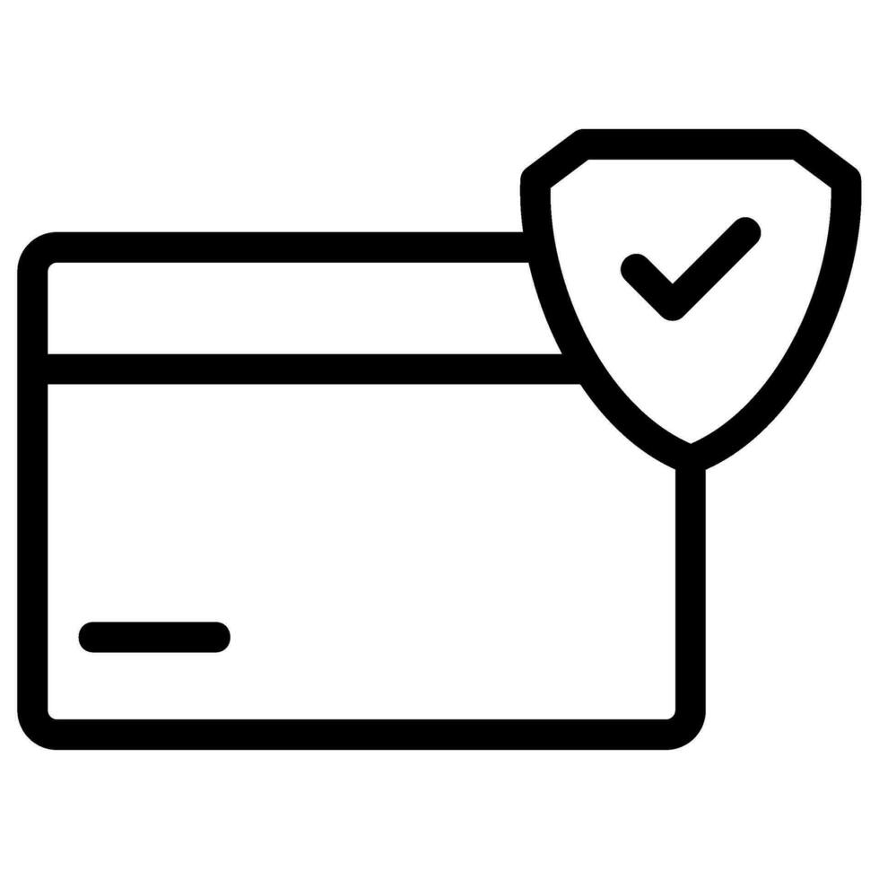 icono de línea de pago seguro vector