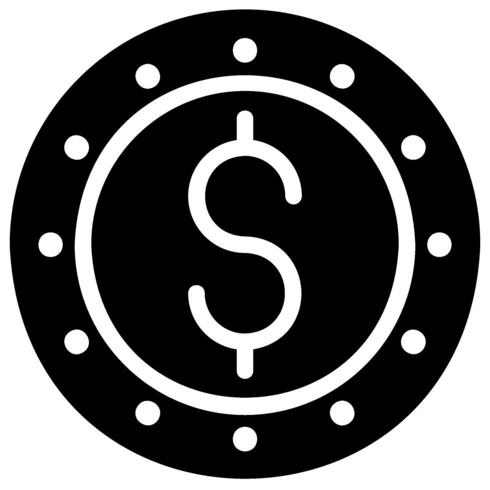 coin glyph icon vector