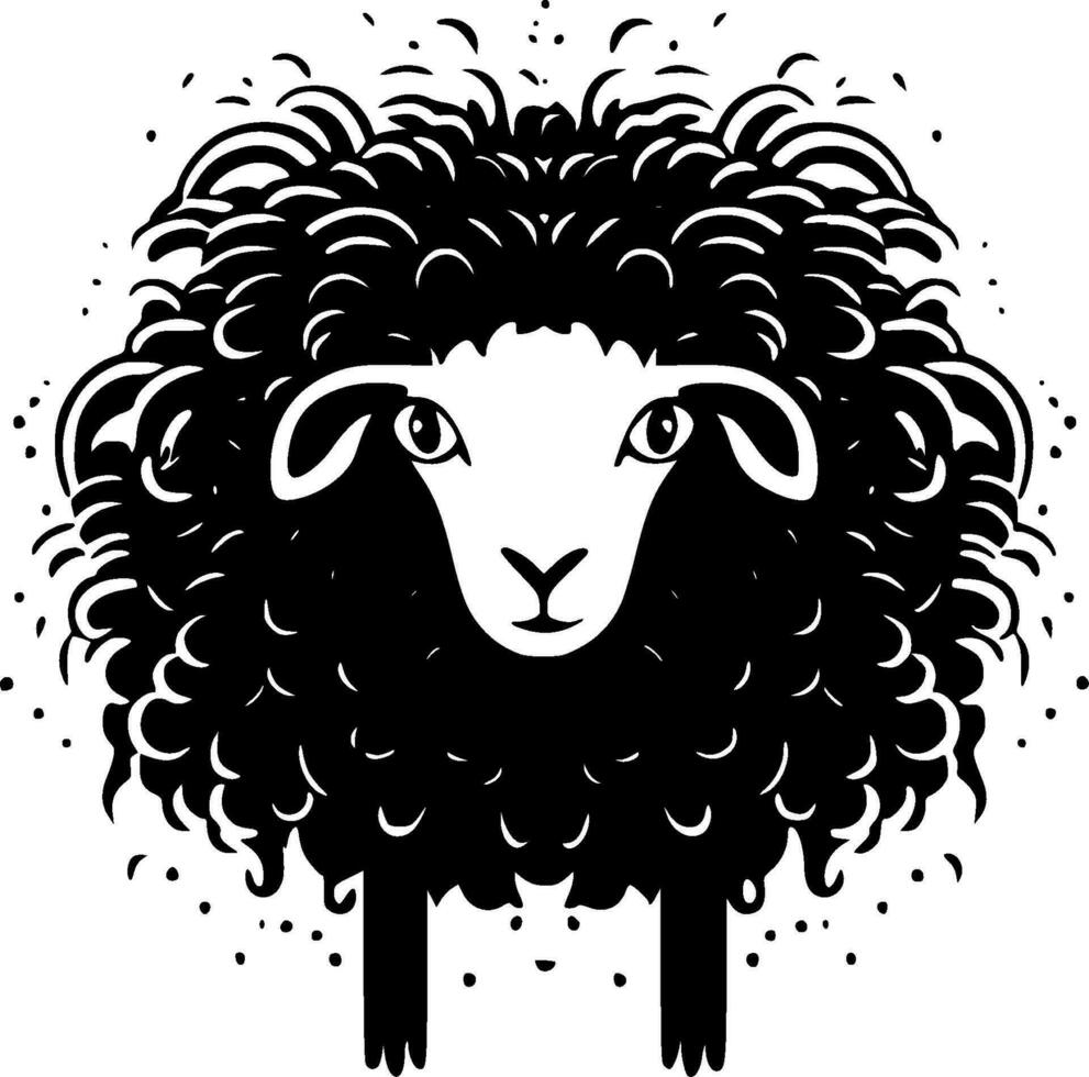Sheep, Minimalist and Simple Silhouette - Vector illustration