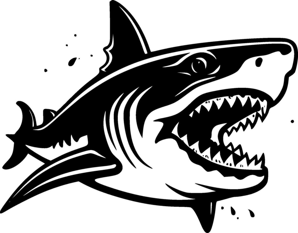 Shark - Black and White Isolated Icon - Vector illustration