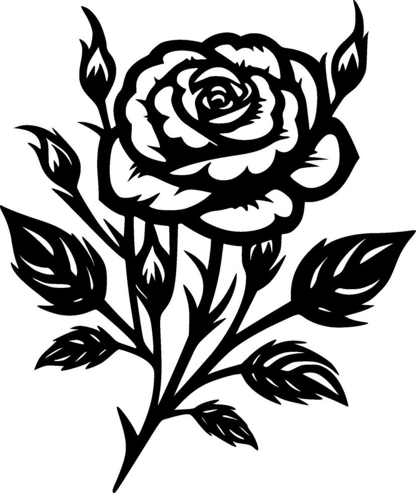 Roses, Black and White Vector illustration