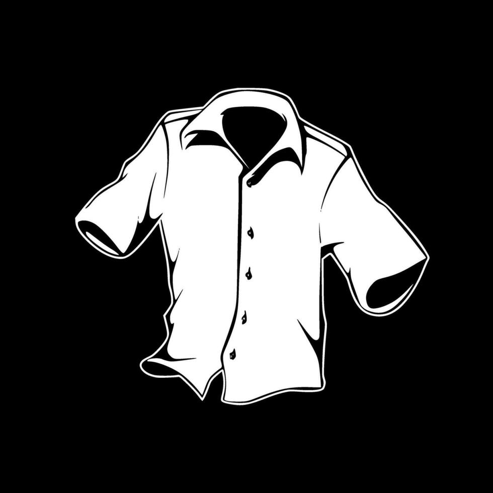 camisa - negro y blanco aislado icono - vector ilustración