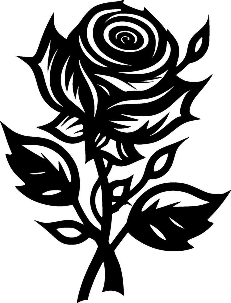 Roses, Black and White Vector illustration