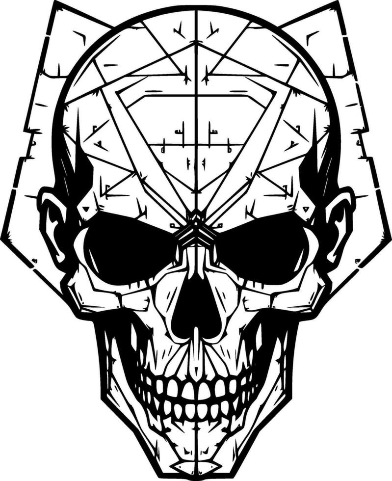 Skull, Minimalist and Simple Silhouette - Vector illustration