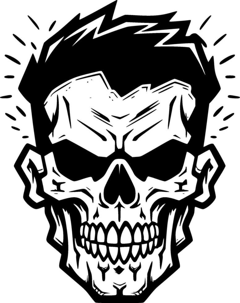 Skull, Black and White Vector illustration