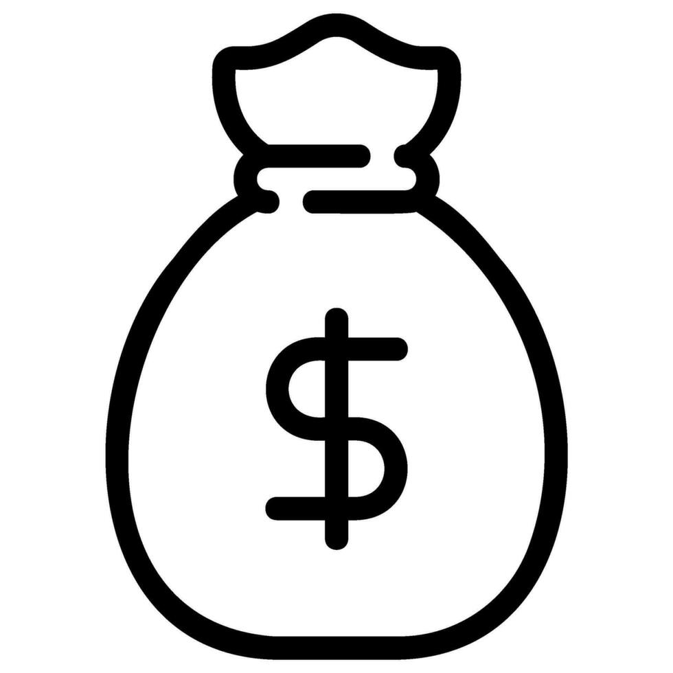 money bag line icon vector