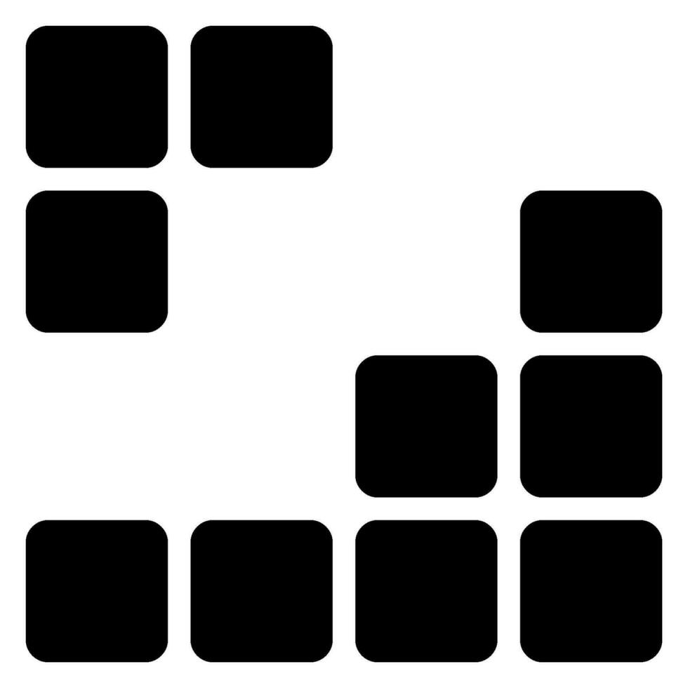 tetris glifo icono vector