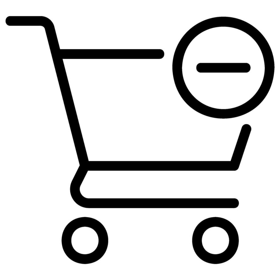 remove from cart line icon vector