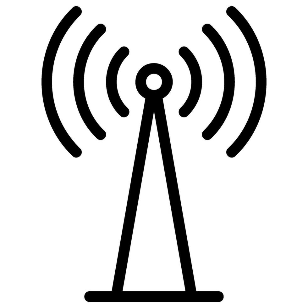 wifi tower line icon vector