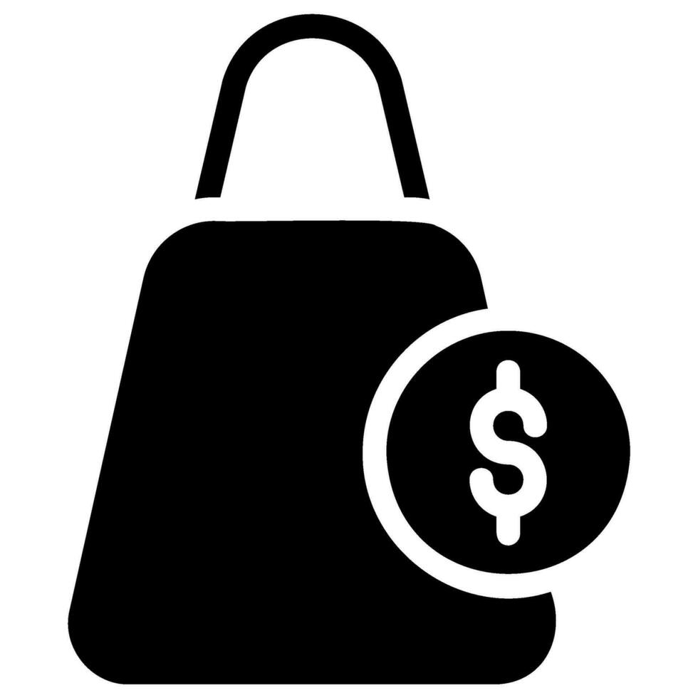 icono de glifo de bolsa de compras vector