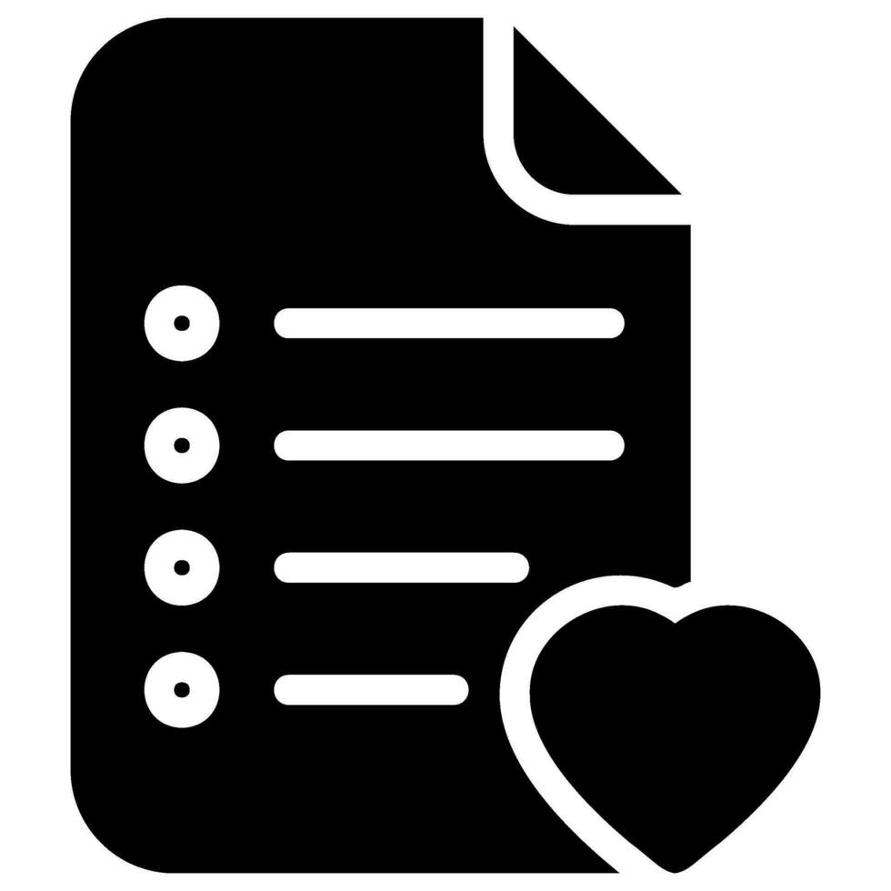 wishlist glyph icon vector