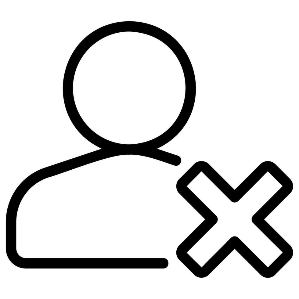 delete account line icon vector