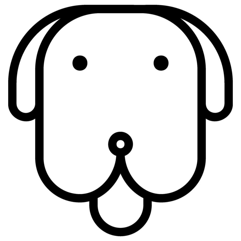 icono de línea de perro vector