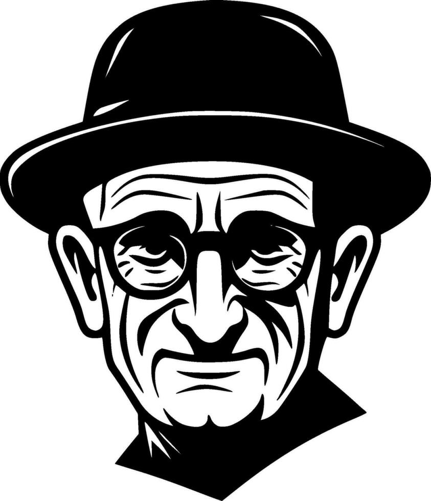 Papa - Black and White Isolated Icon - Vector illustration