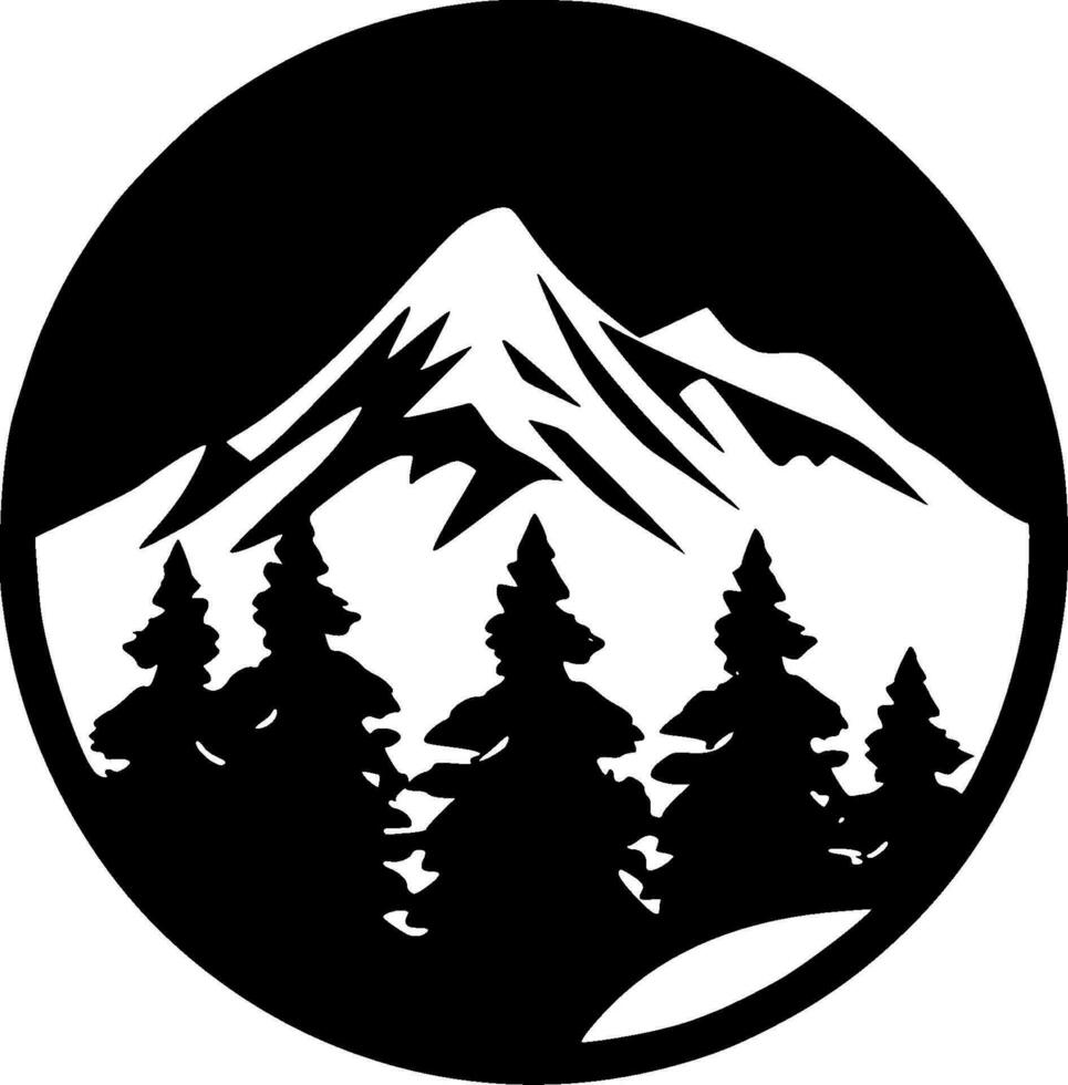 Mountains, Black and White Vector illustration