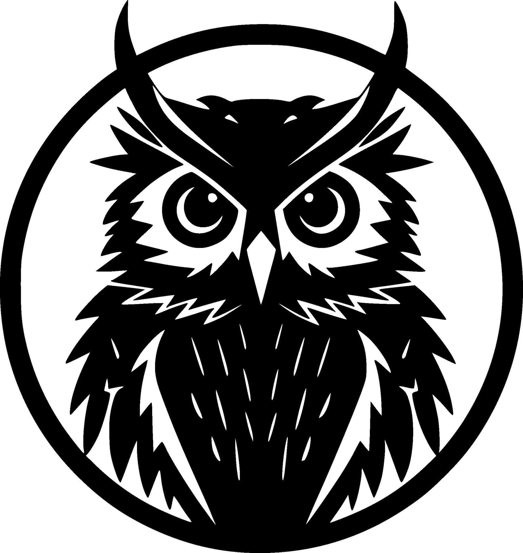 Owl, Black and White Vector illustration 27962659 Vector Art at Vecteezy