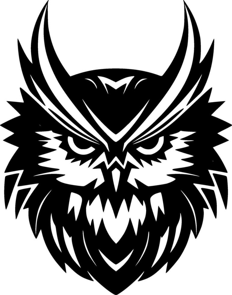 Owl - Black and White Isolated Icon - Vector illustration