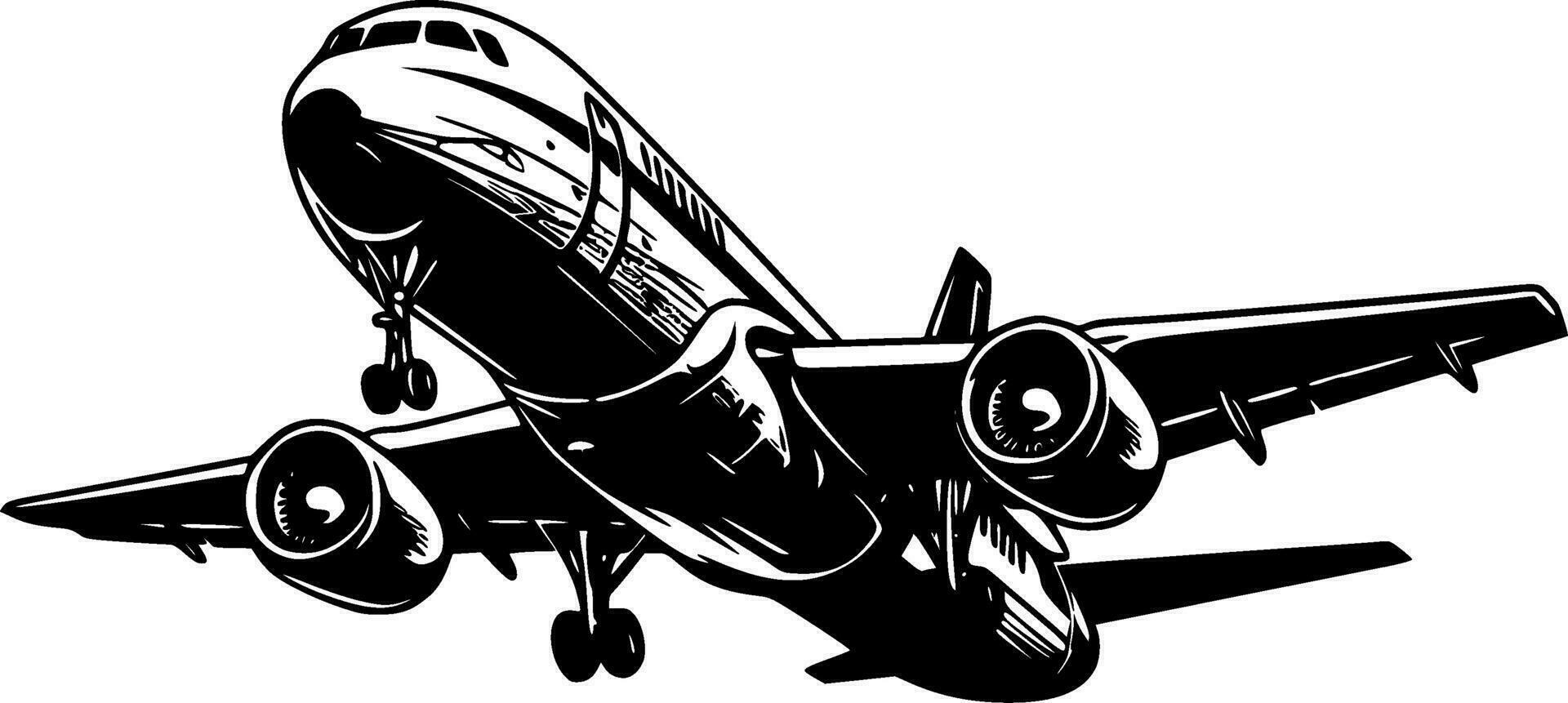 Plane, Minimalist and Simple Silhouette - Vector illustration
