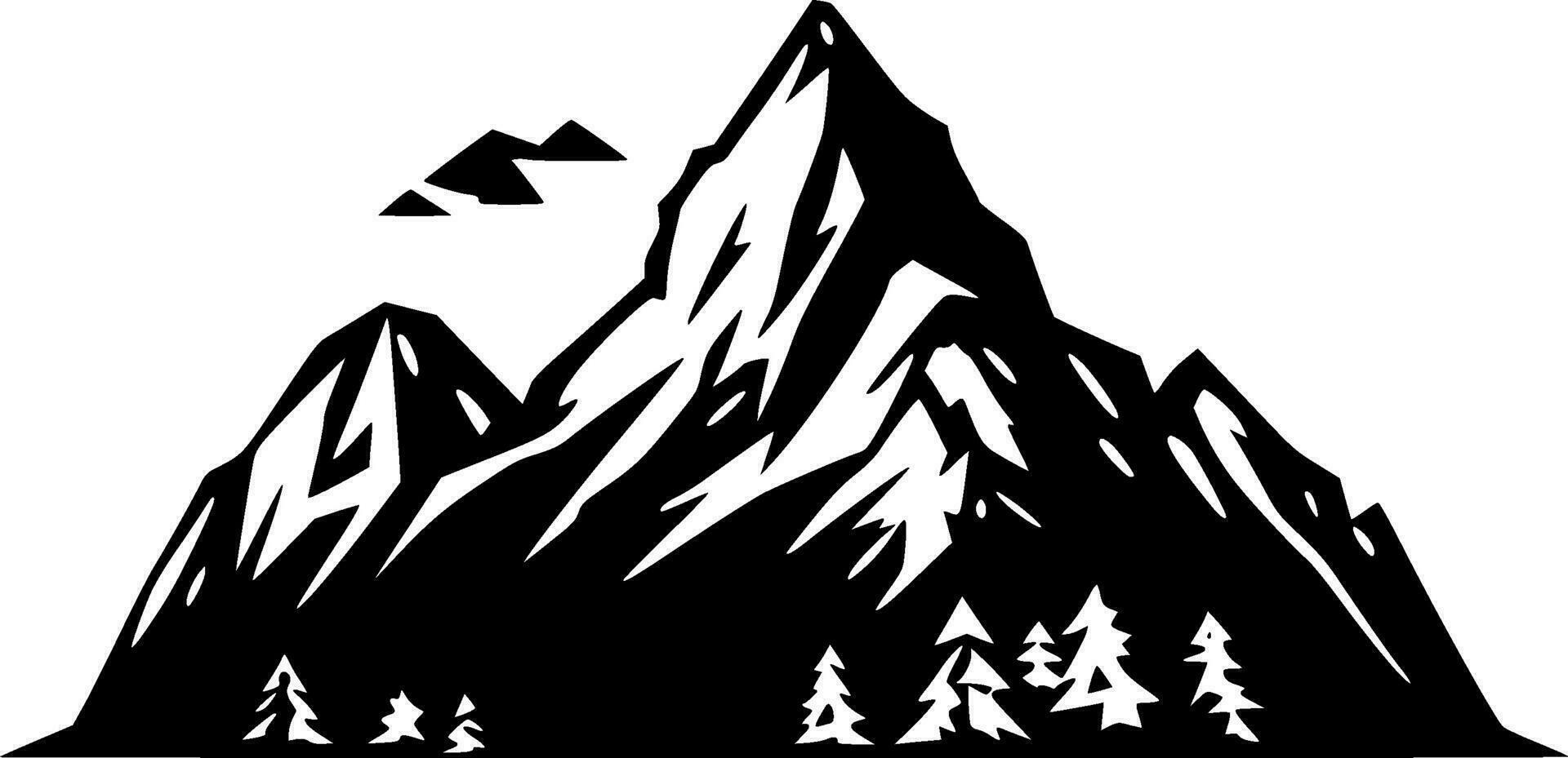 Mountains, Black and White Vector illustration