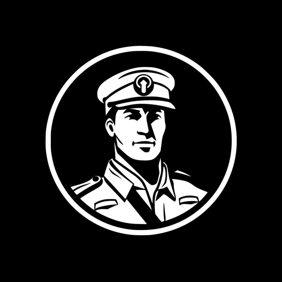 Military, Black and White Vector illustration