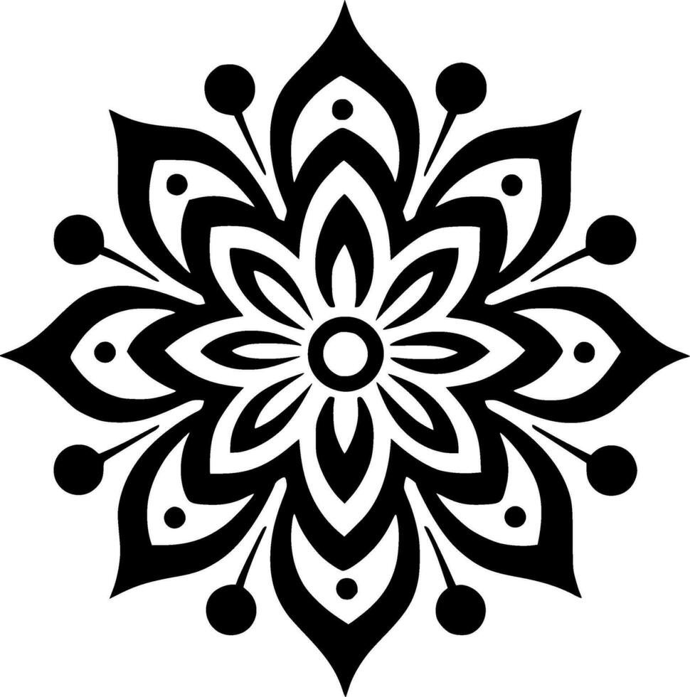 Mandala, Black and White Vector illustration