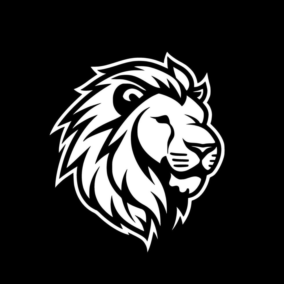 Lion - Black and White Isolated Icon - Vector illustration