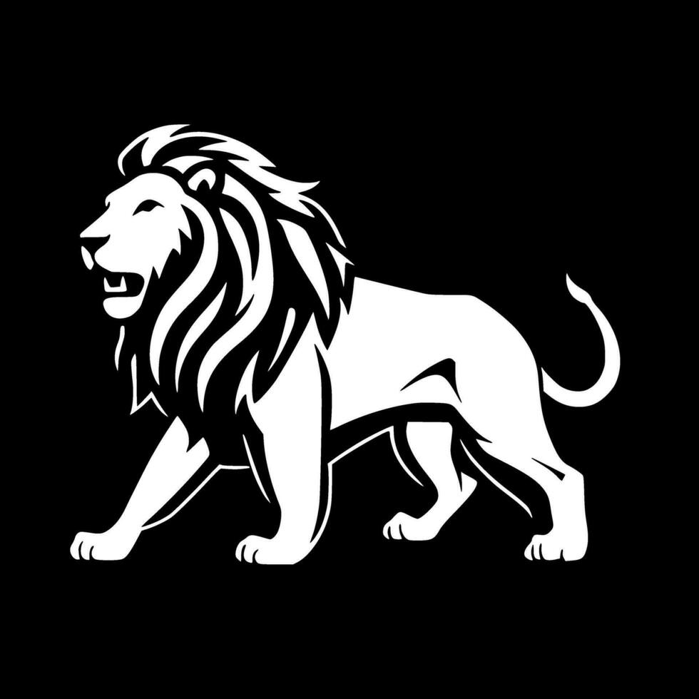 león, negro y blanco vector ilustración