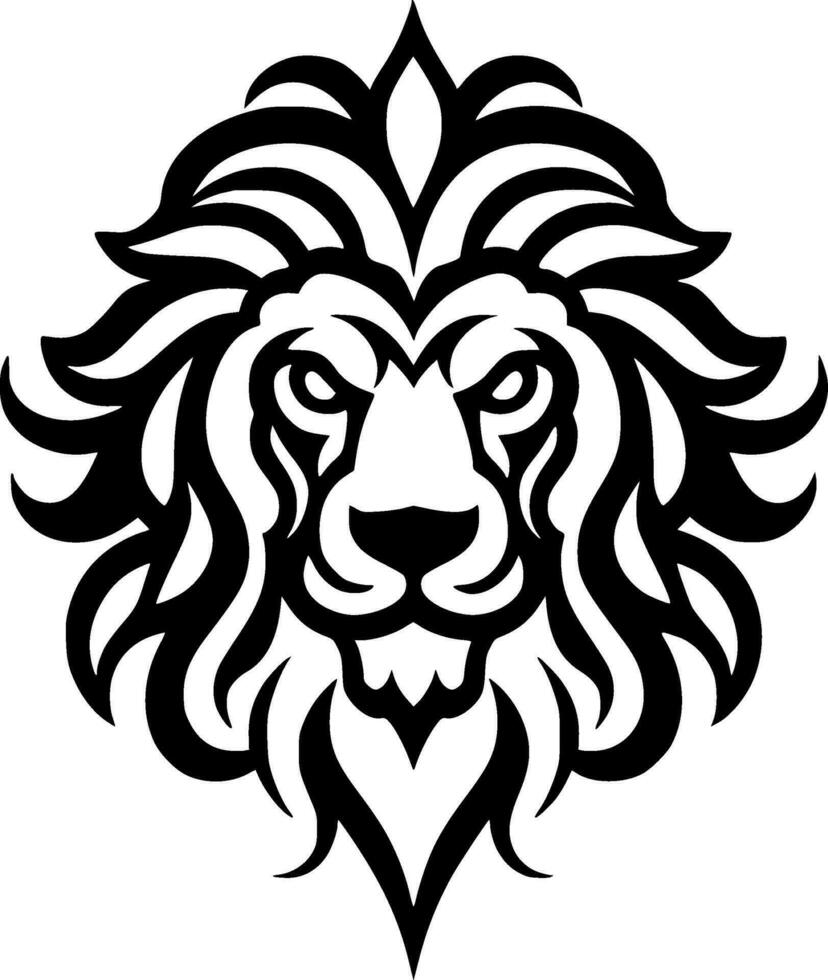 Lion, Black and White Vector illustration