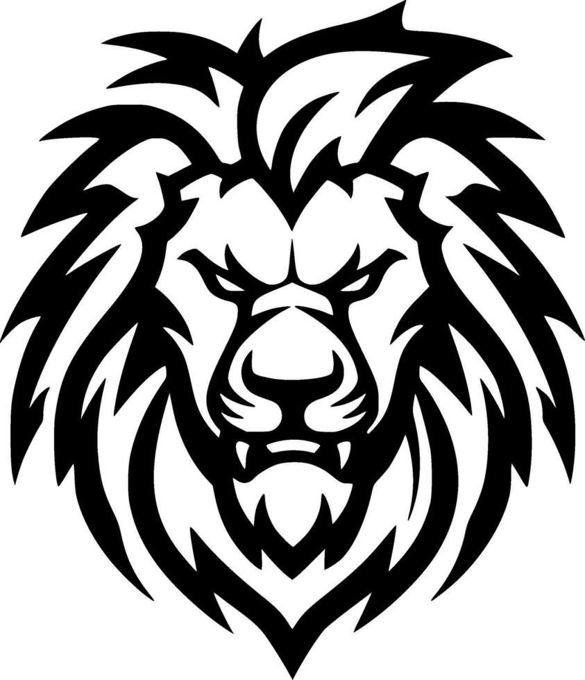 Lion, Black and White Vector illustration