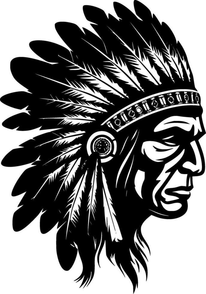 Indian Chief - High Quality Vector Logo - Vector illustration ideal for T-shirt graphic