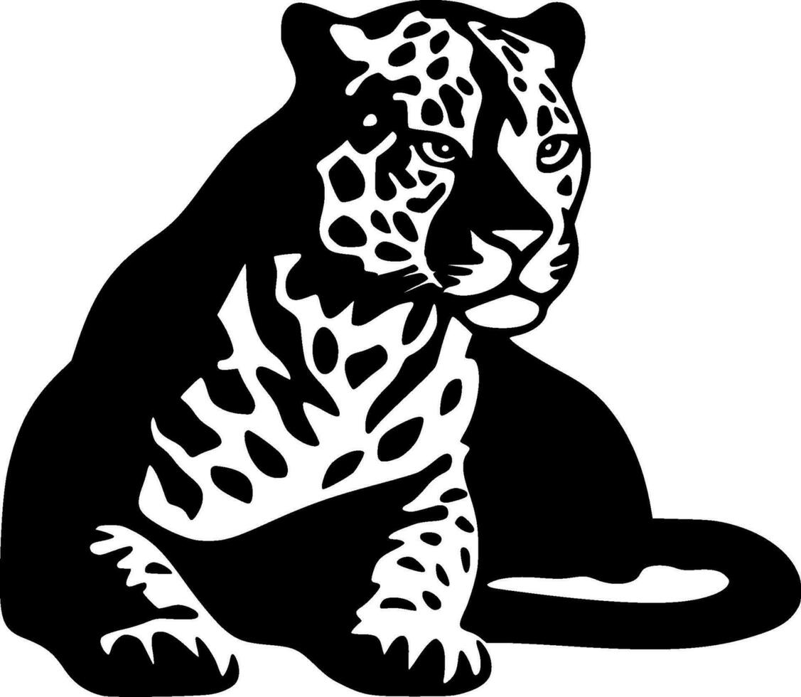 leopardo - minimalista y plano logo - vector ilustración