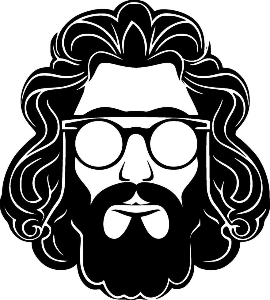 hippie, minimalista y sencillo silueta - vector ilustración