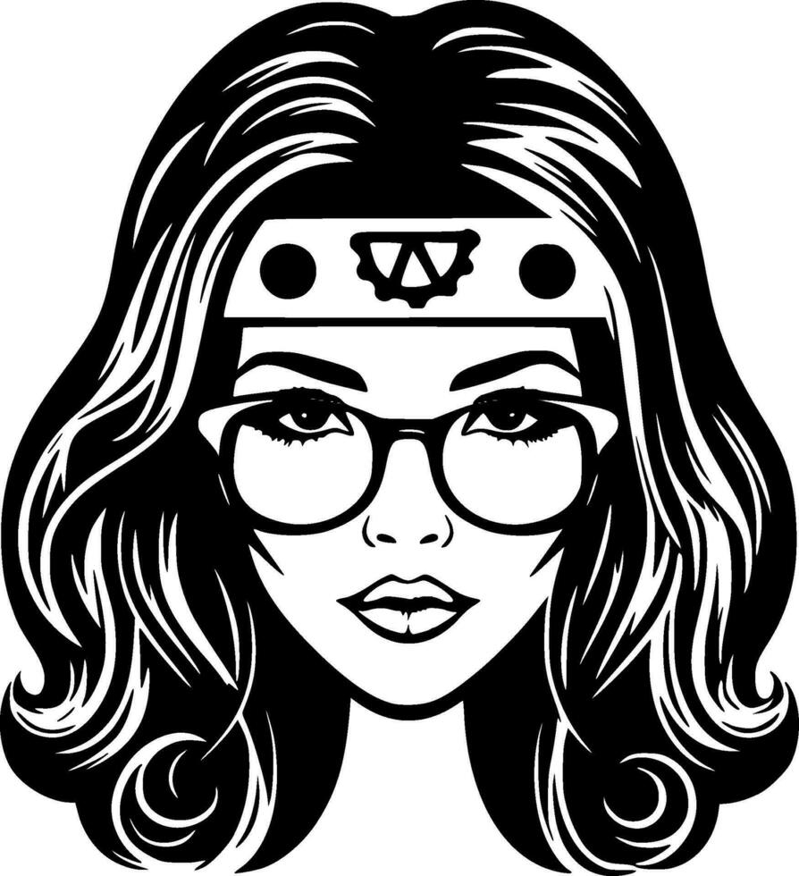 Hippie - High Quality Vector Logo - Vector illustration ideal for T-shirt graphic