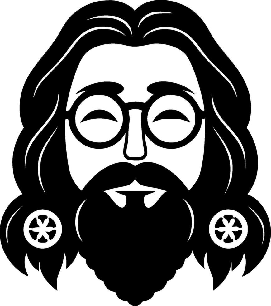 Hippie - High Quality Vector Logo - Vector illustration ideal for T-shirt graphic