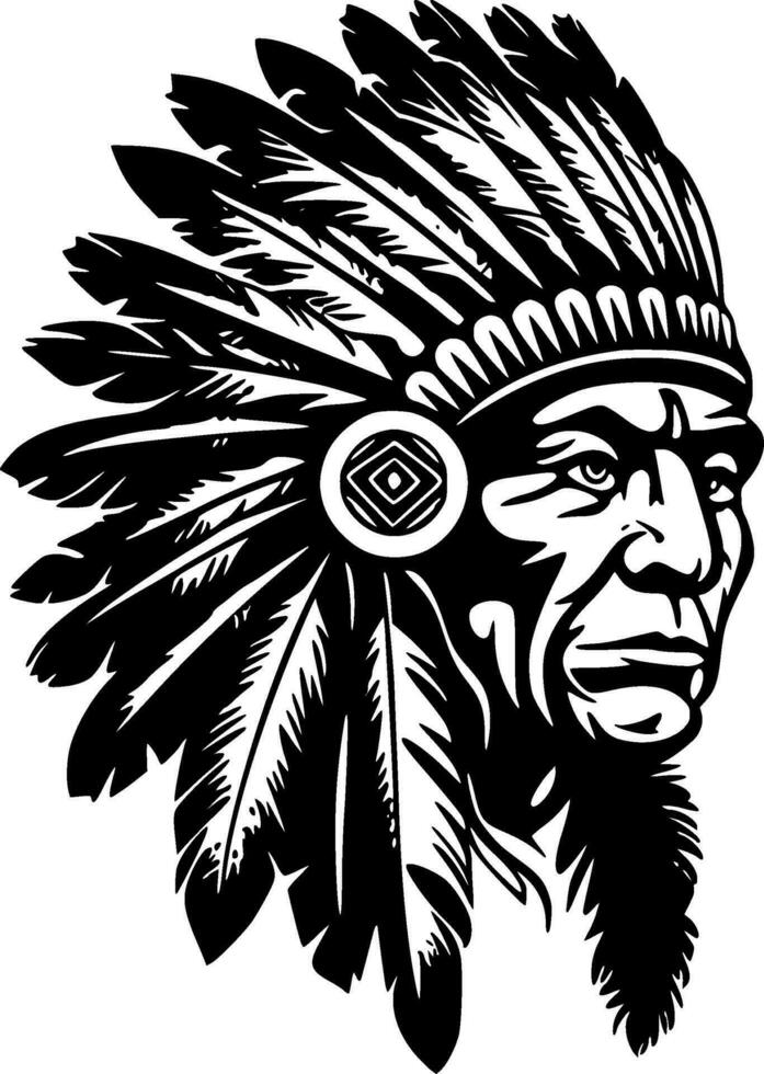 Indian Chief - High Quality Vector Logo - Vector illustration ideal for T-shirt graphic