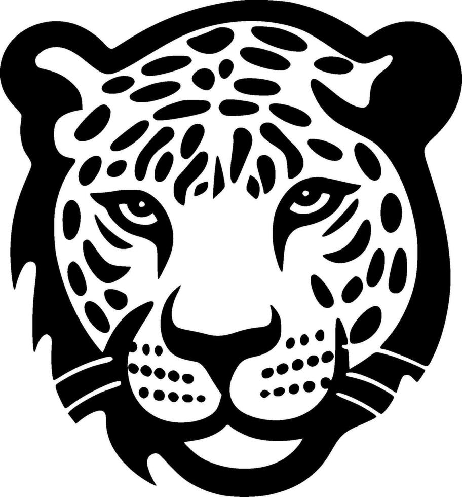 leopardo, negro y blanco vector ilustración