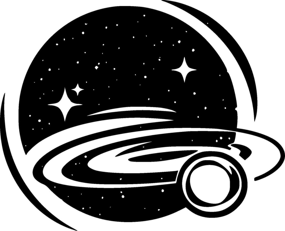 Galaxy, Minimalist and Simple Silhouette - Vector illustration