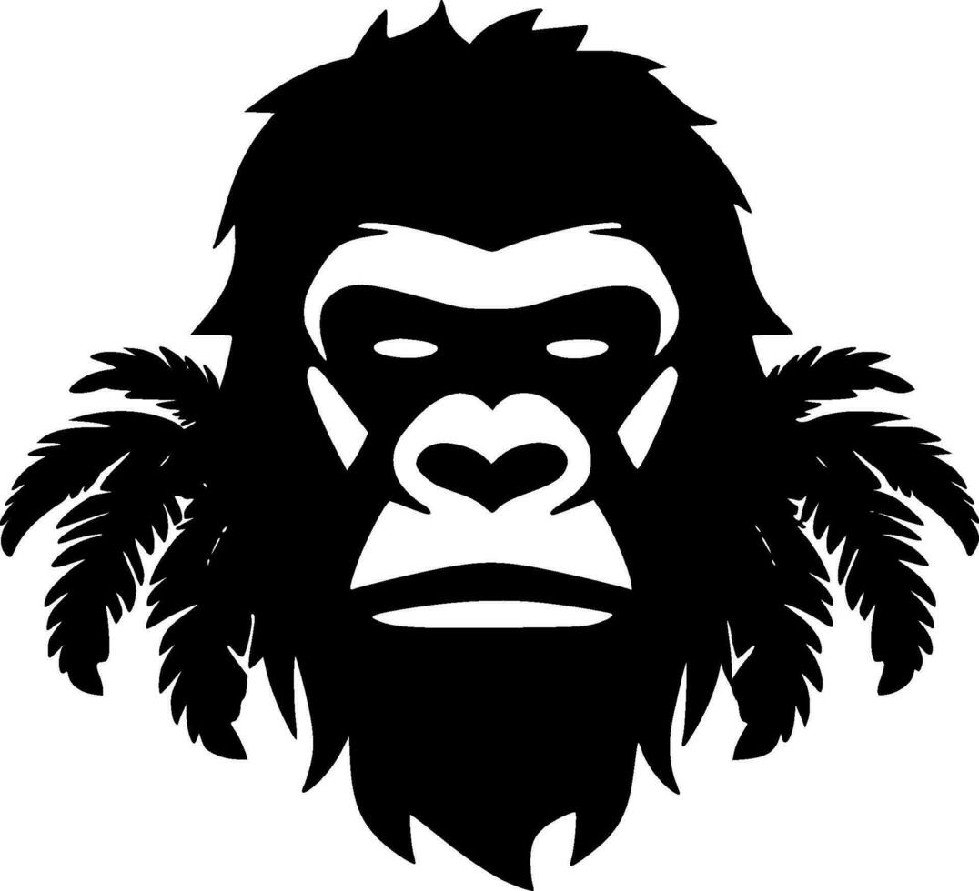 gorila, negro y blanco vector ilustración