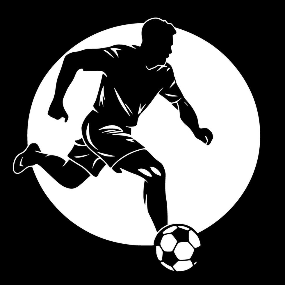 Football - Black and White Isolated Icon - Vector illustration