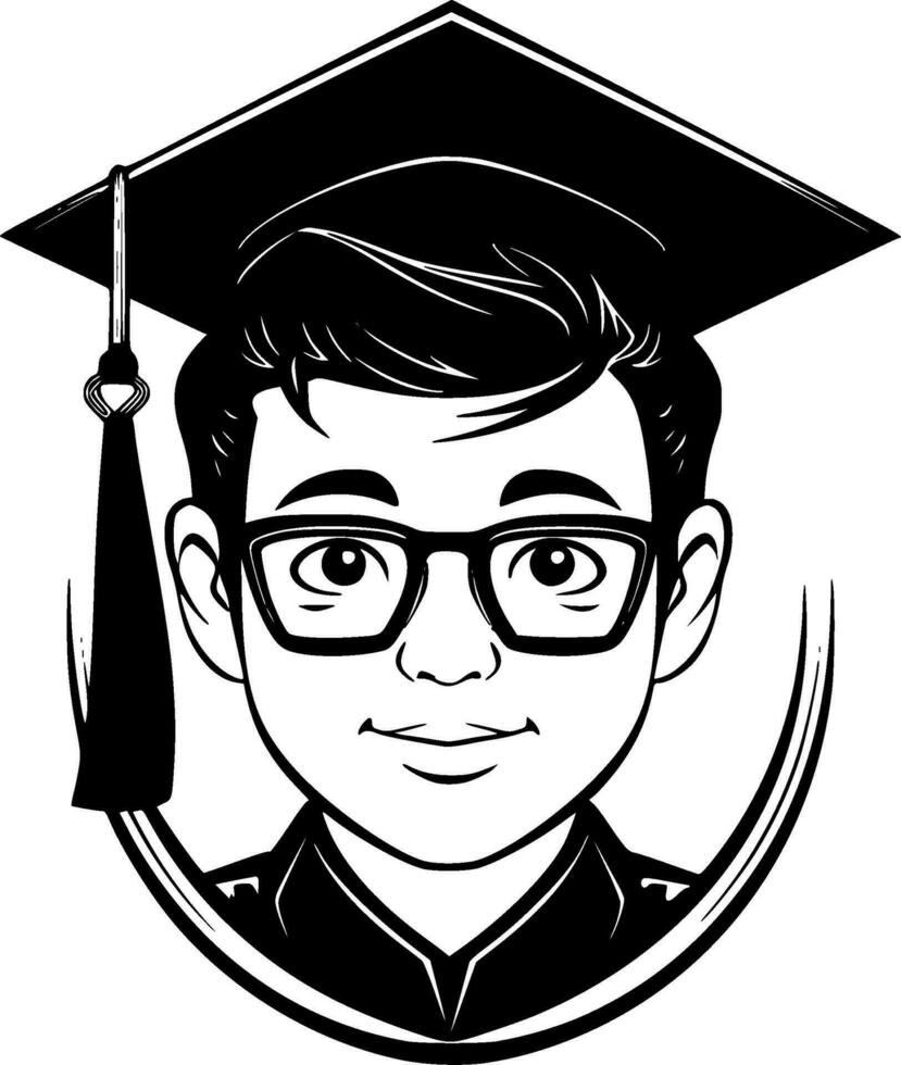 graduado, negro y blanco vector ilustración
