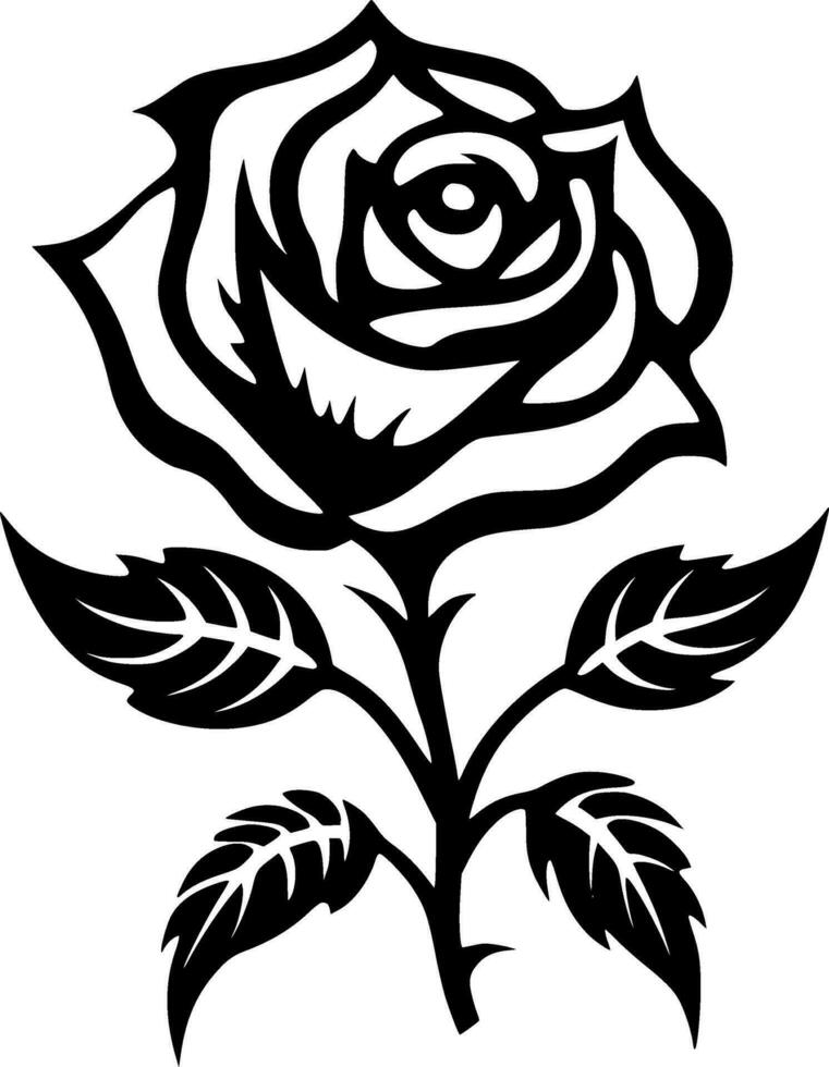 Flower, Black and White Vector illustration