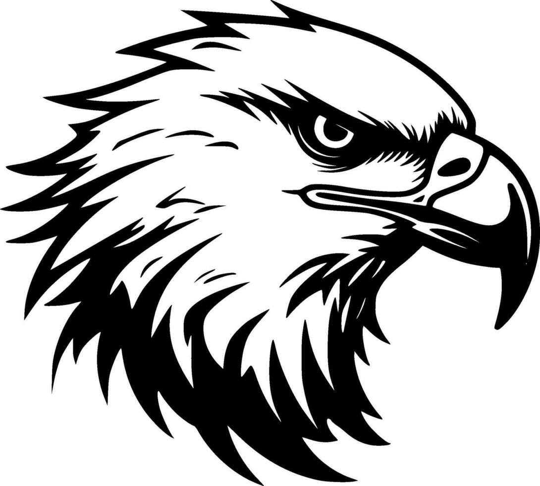 Eagle - Black and White Isolated Icon - Vector illustration