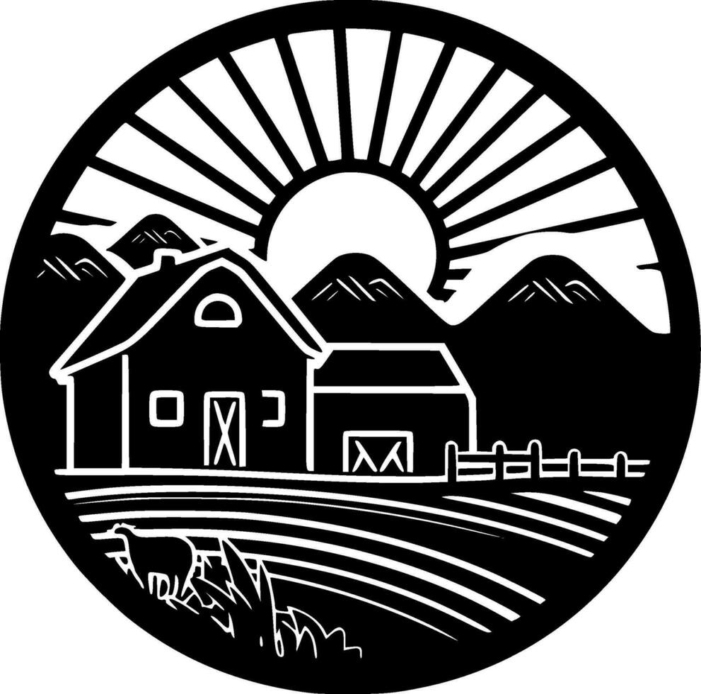 Farm - Minimalist and Flat Logo - Vector illustration