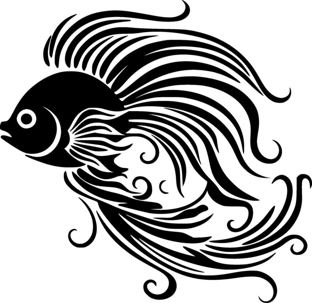 Fish, Minimalist and Simple Silhouette - Vector illustration