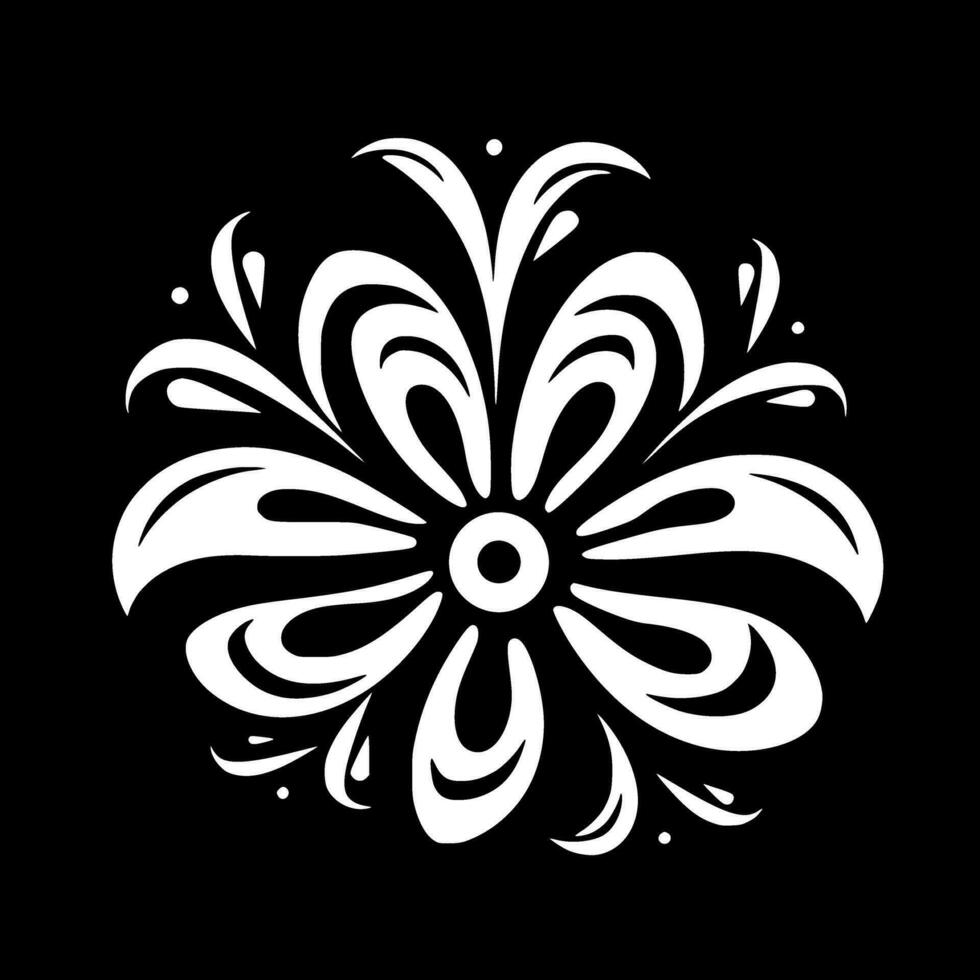 Flower - Black and White Isolated Icon - Vector illustration