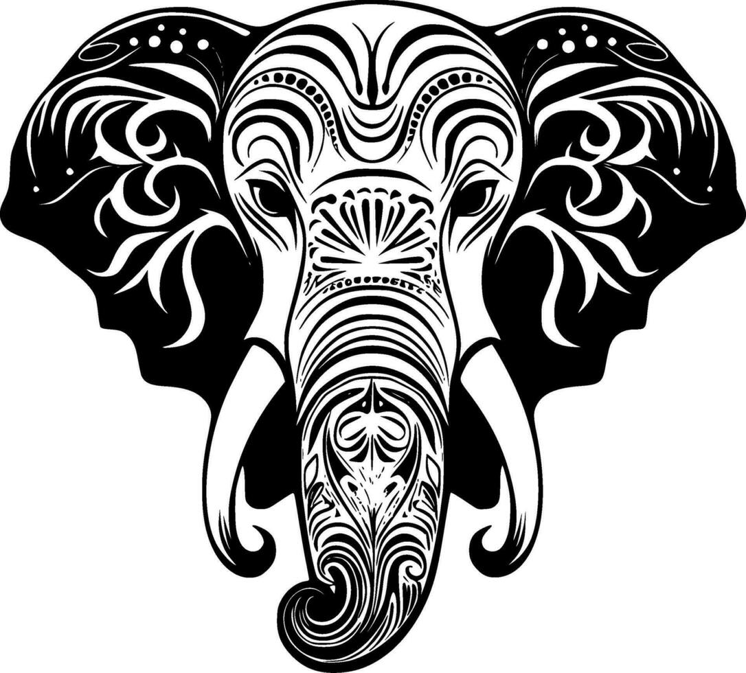 Elephant, Minimalist and Simple Silhouette - Vector illustration