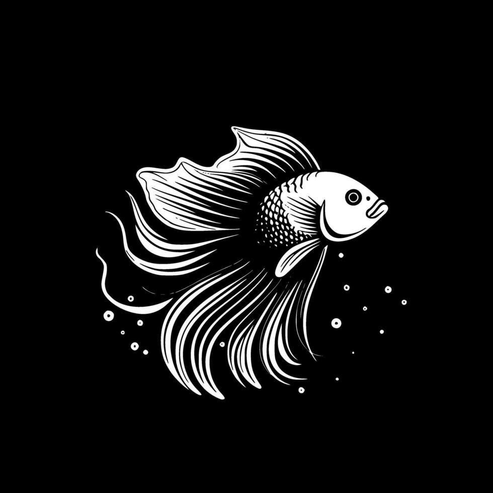 Beta Fish - Minimalist and Flat Logo - Vector illustration
