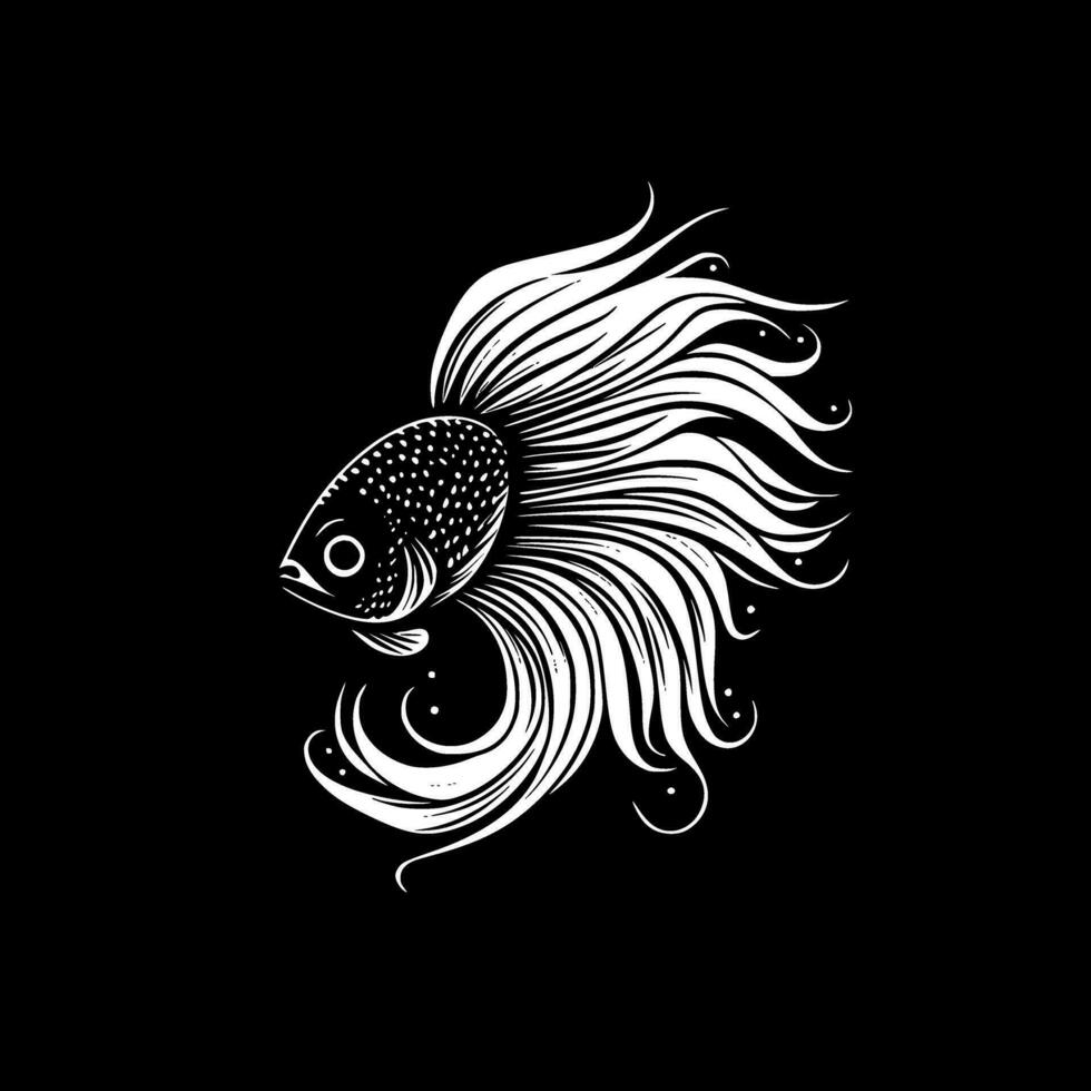 beta pescado - negro y blanco aislado icono - vector ilustración